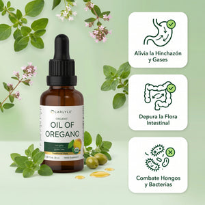 Aceite De Orégano Orgánico, 70% Carvacrol Y Timol