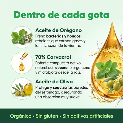 Aceite De Orégano Orgánico, 70% Carvacrol Y Timol