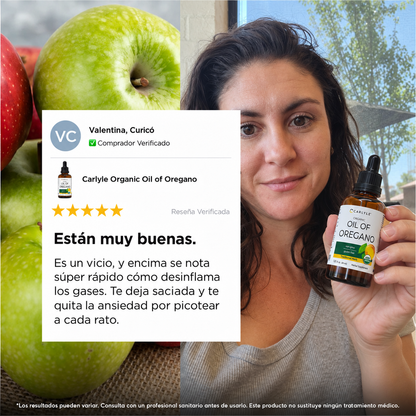 Aceite De Orégano Orgánico, 70% Carvacrol Y Timol